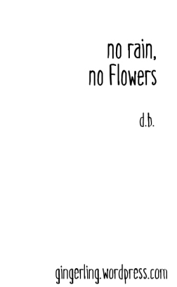 • no rain, no flowers •